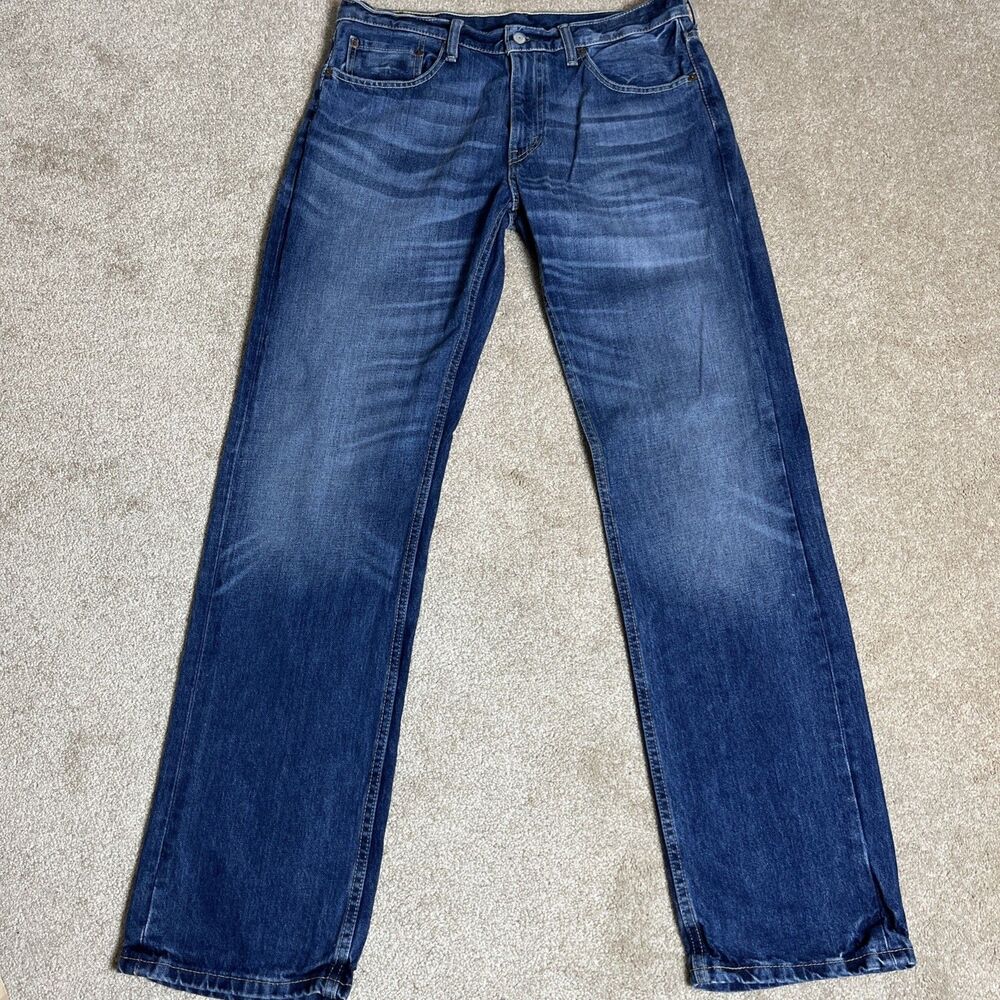 Levis 559 Jeans Mens 34x34 (35x34.5) Blue Straight Leg Stretch Mid Rise Denim